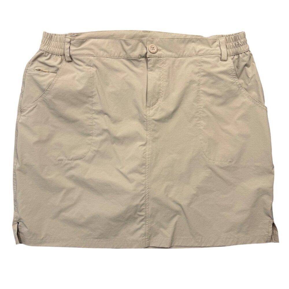 Willit Hiking 20" Skort Pockets Nylon Stretch‎ Golf Active Outdoor Tan Womens XL